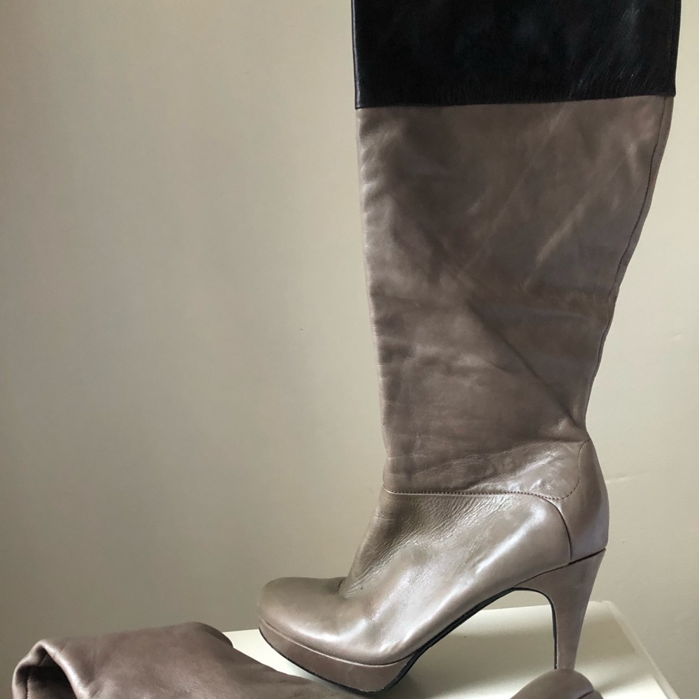 Marc Fisher knee high boot - taupe/Black two tone.